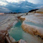 Pamukkale at sunset